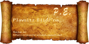 Plavsitz Eliána névjegykártya
